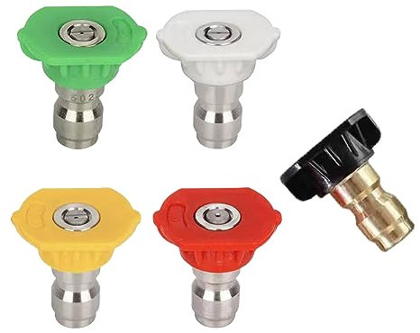 Boquillas para Hidrolimpiadora a Presión de Conexión Rápida - 5 Piezas para Limpieza de Automóviles y Jardinería