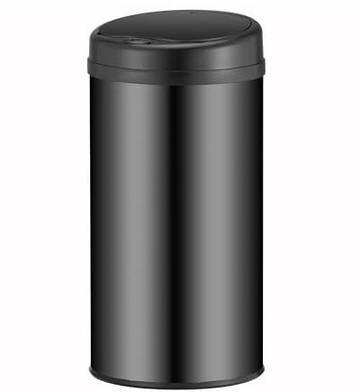 Juskys cestino elettrico e impermeabile da cucina con sensore di movimento, coperchio automatico, anello di fissaggio - 40 L - Nero