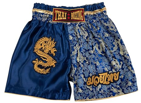 MUAY NATION Pantalones Cortos de Muay Thai para Niños (2 Años - 12 Años) Niñas Niños Pantalones de Boxeo para Kickboxing MMA Artes Marciales