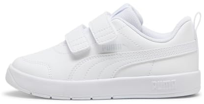 PUMA Unisex Kids COURTFLEX V3 V PS Sneaker, PUMA White-PUMA White-Silver Mist, 35 EU
