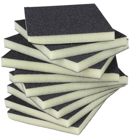 ProDec 10 pk Coarse Grit Flexible Foam Filled Sanding Pad for Flat & Curved Wood & Metal Surfaces Including Window Sills, Architraves, Skirting Board, Pipes, Railings, Furniture, Balustrades, Spindles