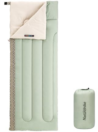 Naturehike Schlafsack Ideal für Erwachsene und Kinder Wasserdichter Leichter Deckenschlafsack 3-4 Jahreszeiten für Camping Reisen Outdoor Aktivitäten 190 x 75cm (Grün-Links)