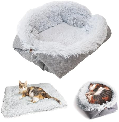 Tkxjry Cuccia per Gatti e Cani Morbida Antiscivolo, 60 x 50cm Cuccia per Gatti Morbida Antiscivolo, per Cani di Piccola e Media Taglia