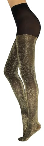 CALZITALY Medias Opaca Lurex Dorado, Plateado, Cobre, Azul, Borgoña, Leopardo | Medias de Lunares, Medias Brillantes | S/M, L/XL | 20/60 DEN | Made in Italy