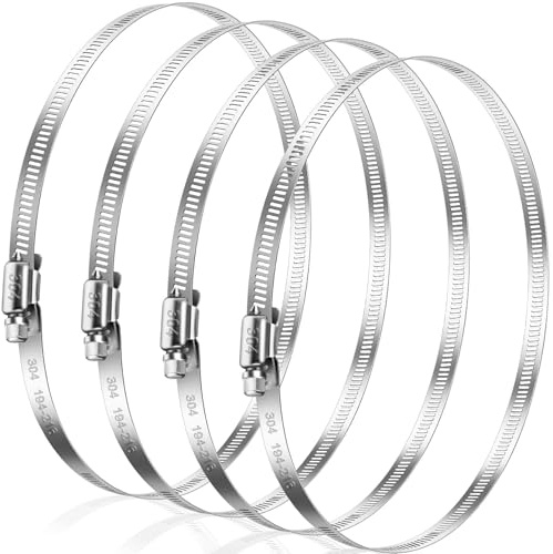 Bolatus Hose Clips 194-216 mm, 4 Pcs Hose Clamp Stainless Steel 304