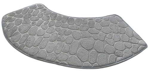 Tappetino da doccia curvo, 99 x 40,6 cm, morbido e assorbente, tappetino da bagno curvo, antiscivolo, lavabile, per pavimento del bagno di casa