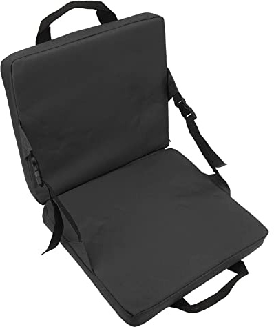 Silla con Cojín Portátil para Exteriores, Asiento Duradero para Estadio y Playa con Bolsillo de Almacenamiento para Relajarse en el Parque (Black)