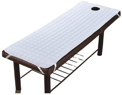 Multistorlek färg massage SPA-behandling sängset med hål solid salong bordslakan madrass (vit, 190 x 70 cm (74 x 27 tum)