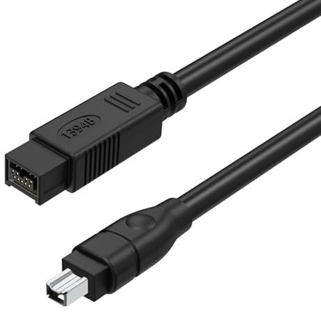 Asobilor Câble FireWire 800 vers 400 IEEE 1394b 9 broches vers 4 broches mâle 1,8 m Câble de données DV iLink pour Mac Pro, iMac, Mac mini, PC, appareils photo numériques, caméscopes, interfaces audio