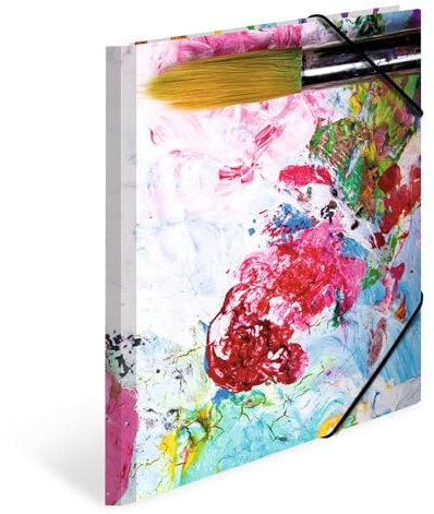 HERMA Elastic Folder Impressions with Colours Motif, A4, Sturdy Cardboard, with Inner Print, 1 Span Folder