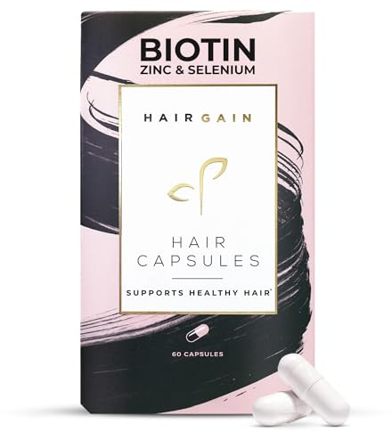 Hair Gain Biotin Supplement for Hair Growth | Promotes Fuller, Thicker Hair Growth with Enhanced Vitamins Complex | Hair, Skin & Nails Support for Women | Vegan Capsules - 1 Month Supply