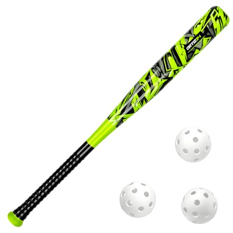 Ortiz34 Bat & Ball Set - Graffiti Plastic Bat & Ball Homerun Set- David Ortiz Backyard Baseball Set for Youth, Kids, Teenagers, Adults (Bat & Ball Set, Volt)