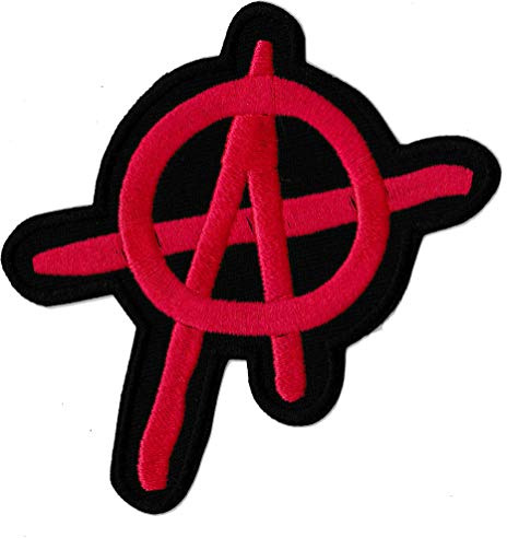 Patche Écusson Anarchie Rouge Symbole Anarchiste Punk Patch Brodé Thermocollant