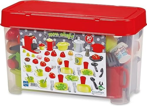 Jouets Ecoiffier Coffret dinette 70 Pieces, 41,5 x 21 x 25 cm, Multicouleur