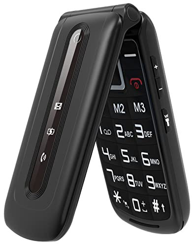 uleway Seniorenhandy Klapphandy Mobiltelefon mit großen Tasten und ohne Vertrag, Dual SIM Rentner GSM Handy mit SOS Notruftaste Großtastenhandy