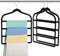 Jeowoqao 3 Pack Multi Bar Velvet Clothes Hanger - Space Saving Non-Slip Trouser Hanger for Pants, Jeans, Scarf, Belts, Ties, Towel (Black)