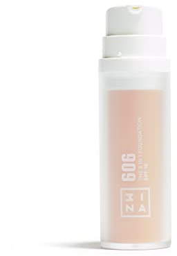 3INA MAKEUP - The 3 in 1 Foundation 606 - Fond de Teint Jaune ultra clair avec Sous-Teinte Rose - Primer Anti-Cernes et Fond de Teint avec SPF 15 et Vitamine C - Vegan - Cruelty Free