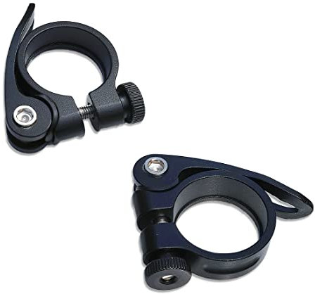 2 Piezas Abrazadera Bici, Abrazadera Sillin Bicicleta, Cierre de sillín o abrazadera tija de sillín bicicleta con palanca de liberación rápida para Mountain Bike (MTB) o carretera de 31,8MM / 34,9MM