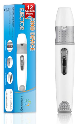 CareLiving Lancing Device for Diabetes Testing, Lancing Device Pen, 12 Adjustable Depth Settings for Minimizing Pain and Discomfort