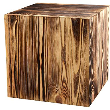 DECOKTIVO Holzständer, Holzblock, Baumstamm Deko, Bodenwindlicht Säule, Blumensäule Holz, Dekosäule, Stabil und Langlebig, Geölte Kiefer, 30x30x30 cm