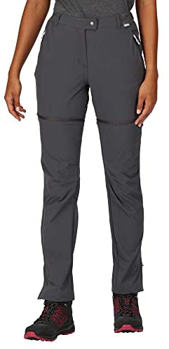 Regatta Women's Mountain Zip off Walking Trousers, Pantaloni Donna, Seal Grey,