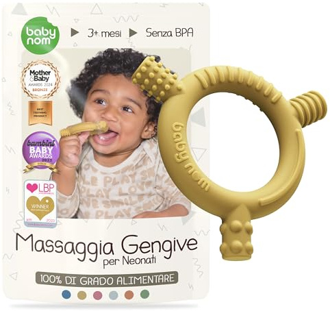 Baby Nom ® Massaggia Gengive per Neonati per 3 Mesi e Oltre - 100% Silicone Alimentare Giochi Dentizione Neonato, Dentizione Neonati per Sollievo Delle Gengive,
