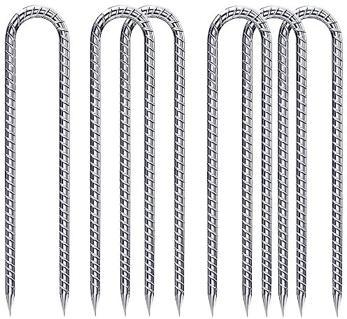 Bodenanker-Heringe-6-StüCk-Verzinkt, Erdanker Bodenanker 30CM U-förmige Stabil Zeltheringe Stahl Trampolin Befestigung für Camping Zelten VordäCher Outdoor