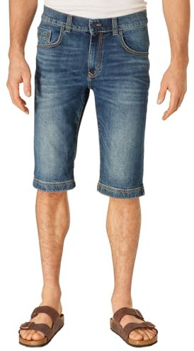 PIONEER AUTHENTIC JEANS Herren Bermuda Shorts ROUVEN | Männer Jeans | Kurze Hose | Freizeit | Modern Fit | Blue Denim/Washed Washed | Blue Used Whisker 6752 6825 | 34
