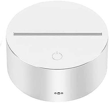Generico Base per Lampada in Plexiglass Colore Bianco Decor Night Light LED White Luce Camera 7 Colori Con Telecomando e Cavo USB