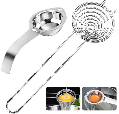 2 Pezzi Separatore Di Uova Filtro Tuorlo D'Uovo Separa Albume Separatore Di Uova In Acciaio Inossidabile Per Preparare Torte, Torte Al Cacao E Altri Piatti Deliziosi