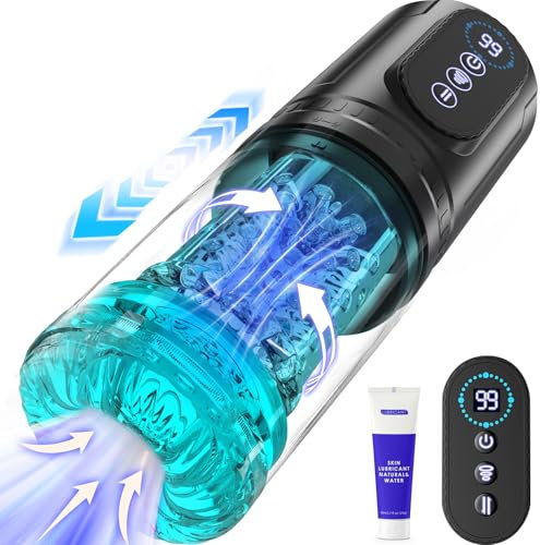 Pangpangmi Masturbator Masturbieren für Männer 9 Saugmodi 9 Teleskopfunktion und Rotations, Sex Spielzeug für die Männer 3D Taschenmuschi Penispumpe Masturbatoren Sexspielzeug