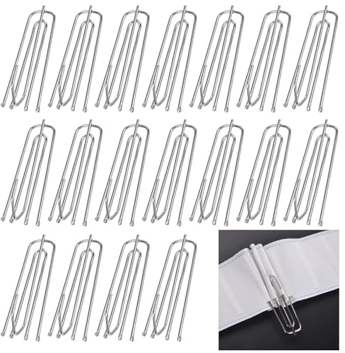 40 Piezas Ganchos para Cortinas de Acero Inoxidable, Ganchos de Metal para Cortinas, Utilizado para Pellizcar Cortinas, Ganchos de Pliegues para Cortina,Ganchos Cortinas para Cortinas de Ducha
