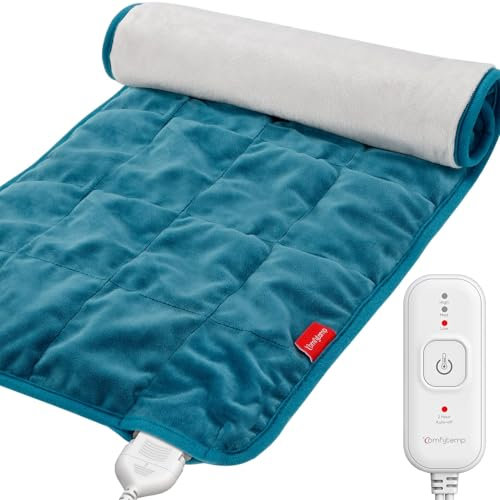 Comfytemp Weighted 30x60cm Electric Heat Pad for Back/Cramps Pain Relief, 2.2lb Fully Weighted Heating Blanket with 3 Heat Settings for Back, Shoulder, Neck, Belly, Legs, 2H Auto-Off, Machine Washable