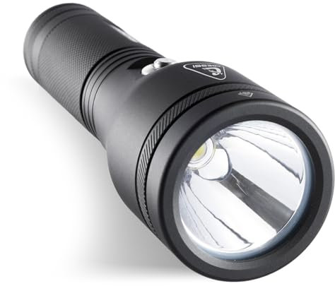 Cressi Astra 2100 Torch Black - Hochleistungs LED Unterwasserlampe mit hoher Leuchtkraft, 2100 Lumen, Wasserdicht, IPX8, 100m, Unisex, Schwarz und Kompakt für Tauchen, Angeln, Wassererkundungen