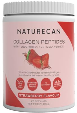 Naturecan Premium Kollagen Peptide Pulver, Für Haut und Gelenke, Erdbeere 900g