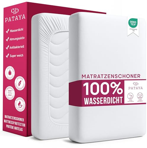 PATAYA Protège Matelas 90 x 190/200 cm Imperméable – Surmatelas Alèse Oeko-TEX 100, Incontinence Bébé et Adulte, Anti-Acarien, Hypoallergénique, Élastique Tout Autour, pour Matelas Jusqu’à 30 cm