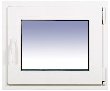 Ventanastock PVC 600x500 Praticabile Oscilobatente Destra 1 foglio con vetro Carglass (Climalit Mate)