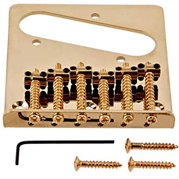 Guitarworks 6-Saddle Guitar Bridge, Gold
