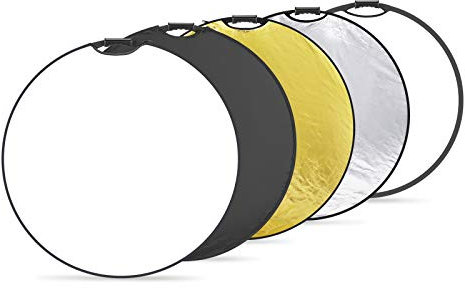 NEEWER Difusor de luz Reflector de luz de 32 Pulgadas 5 en 1, Plegable, multidisco, con Bolsa, translúcido, Plateado, Dorado, Blanco y Negro para Estudio de fotografía, iluminación e iluminación al