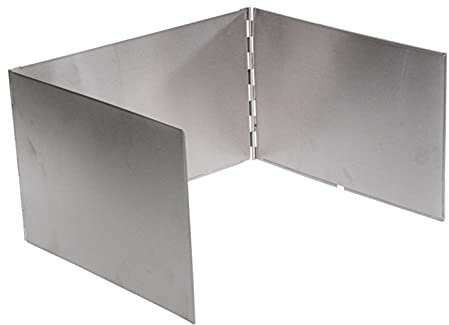 Windschutz für Gaskocher Faltbar Camping Windschutzscheibe für Campingkocher, Edelstahl Gaskocher Windscreen mit 3 Lamellen Windscreen für Outdoor Grill