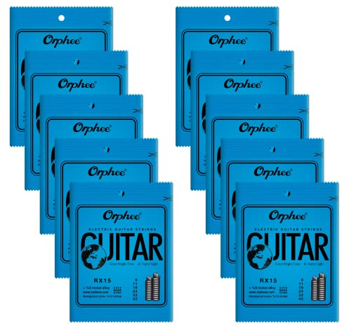 POGOLAB Guitar Strings Electric Guitar Strings 6 String Set - Thin, 09-42, 10 Pack