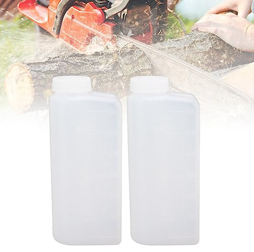 Pssopp 2 Pezzi Bottiglia di Miscelazione Olio 600 Ml Olio a 2 Tempi Bottiglia di Miscelazione Carburante Benzina Bottiglia di Miscelazione Olio Combustibile Gas per Motosega Macchina da