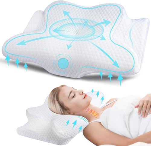 GOXIFACA Cervical Memory Foam Pillow for Neck Pain, Orthopedic Side Sleeper