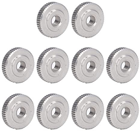 10 Pièces écrous Moletés en Acier Inoxydable Tête Plate à Travers le Trou écrou de Serrage à la Main (M5)