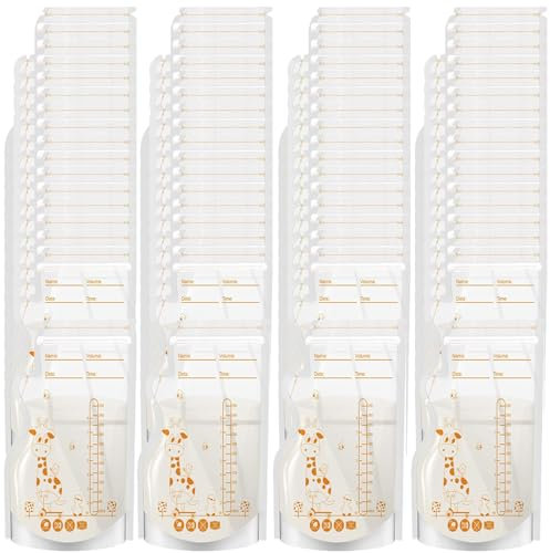 JCKD 40 Stücke Muttermilch Aufbewahrungsbeutel, Muttermilch Kühlbeutel, 250ml Milch Gefrierbeutel, auslaufsichere frische Aufbewahrungsbeutel, mit doppelter Schicht selbstdichtender Reißverschluss