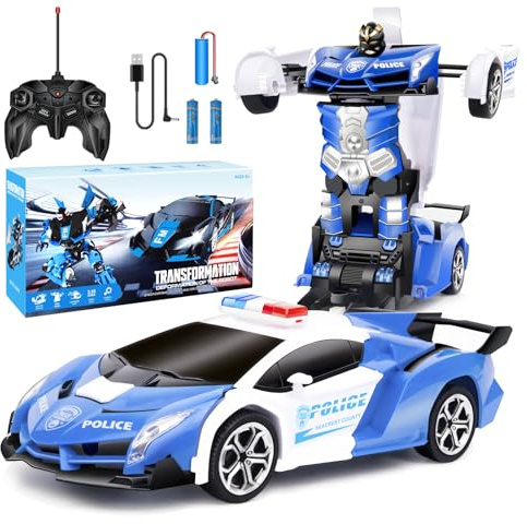 Micieycle Voiture télécommandée, Voiture Enfant Transformable, 2 en 1 Robot 1:18, Jouet Garçon Fille Enfant de 3 à 12 Ans, Cadeau Noel pour Enfants, Cadeaux d'anniversaire