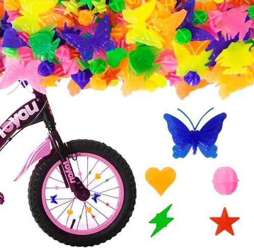 210 Stück Speichenreflektoren Fahrrad Kinder Fahrrad Zubehör 5 Stile Bunten Fahrradspeichen Fahrrad Speichenperlen Fahrradspeichen Schmuck für Mädchen und Jungen Speiche Perlen