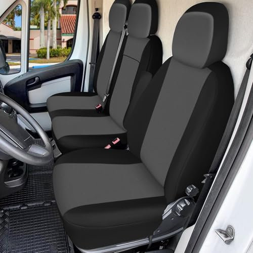 JUDANNA Sitzbezüge Auto für 2006-2025 FIAT Ducato Citroen Jumper- 2+1, Autositzbezüge Auto-Sitzschoner Schonbezüge Sitzauflagen Sitzbezug Vordersitze, Schwarz & Dunkelgrau