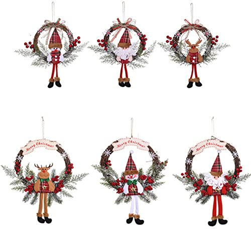 Corona de Puerta Navideña de 35 CM, Corona Navideña para Ventana, Corona Navideña Trenzada, Corona para Puerta de Bienvenida para Navidad, Corona de Navidad para la Puerta Principal