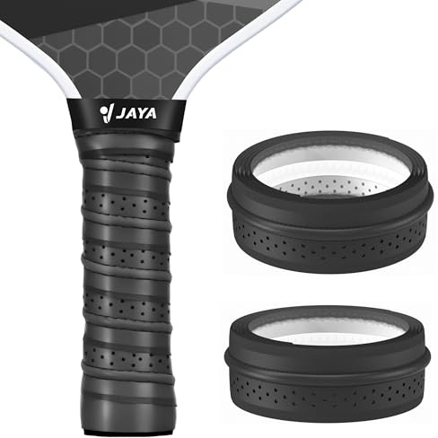 JAYA 2 Pack Extra-Length Pickleball Paddle Grip Tape, Pickleball Overgrip Wrap, Black